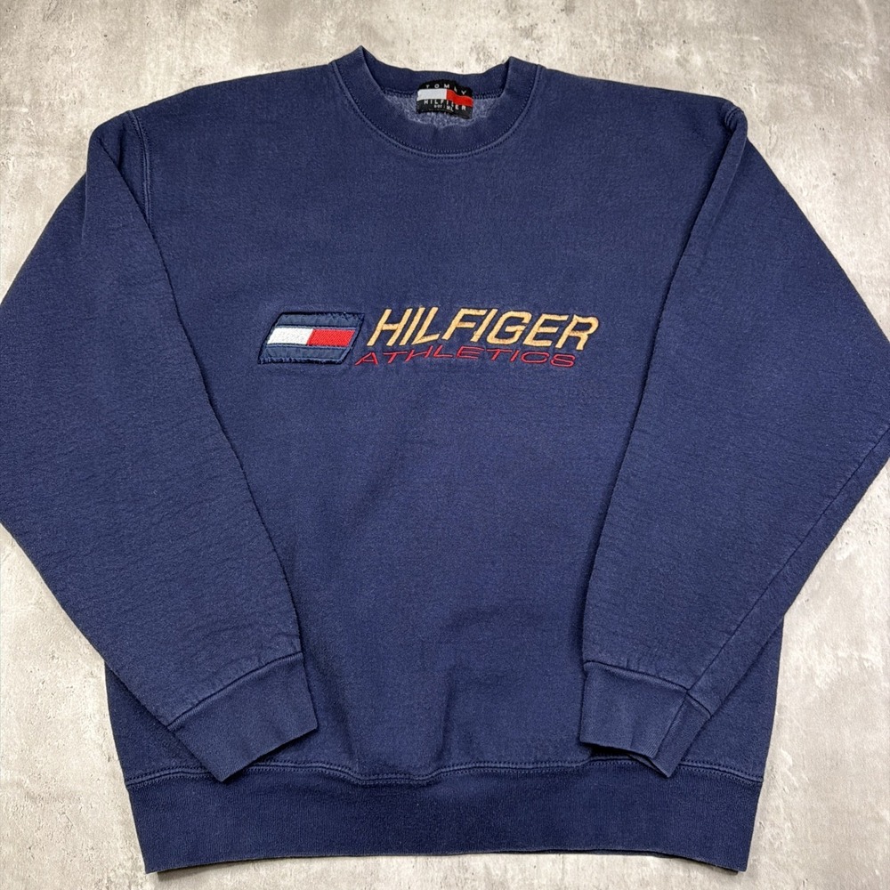 Vintage Tommy Hilfiger Athletics Embroidered Crewneck Pullover XL 90s Y2K Surf